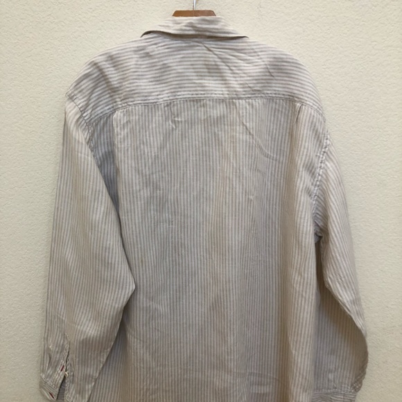Tommy Bahama linen striped long sleeves shirt XXL - Picture 4 of 8